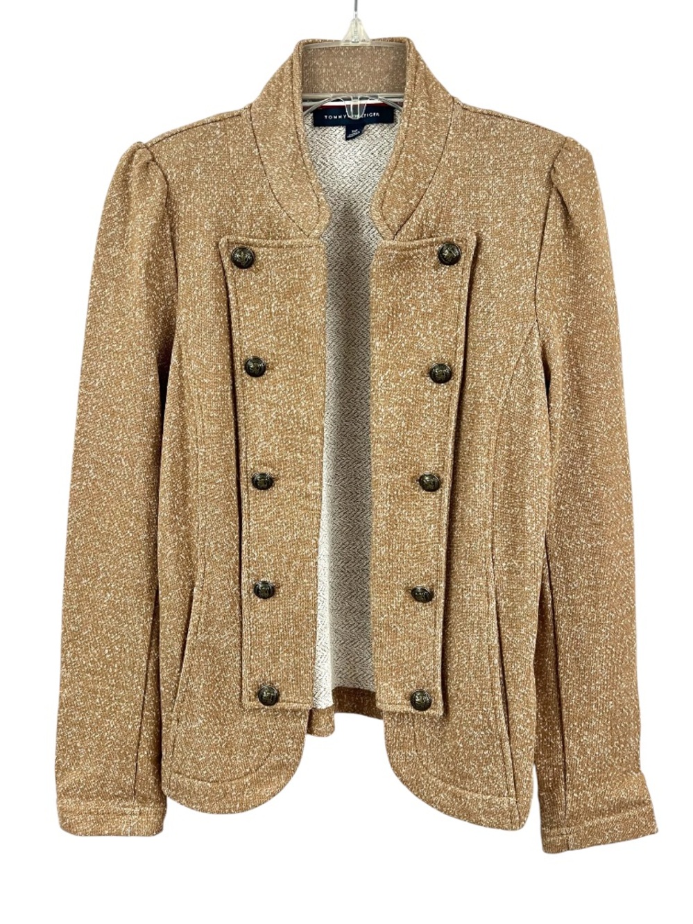 Tommy Hilfiger Puffy Sleeve Military Sweater Blazer Jacket